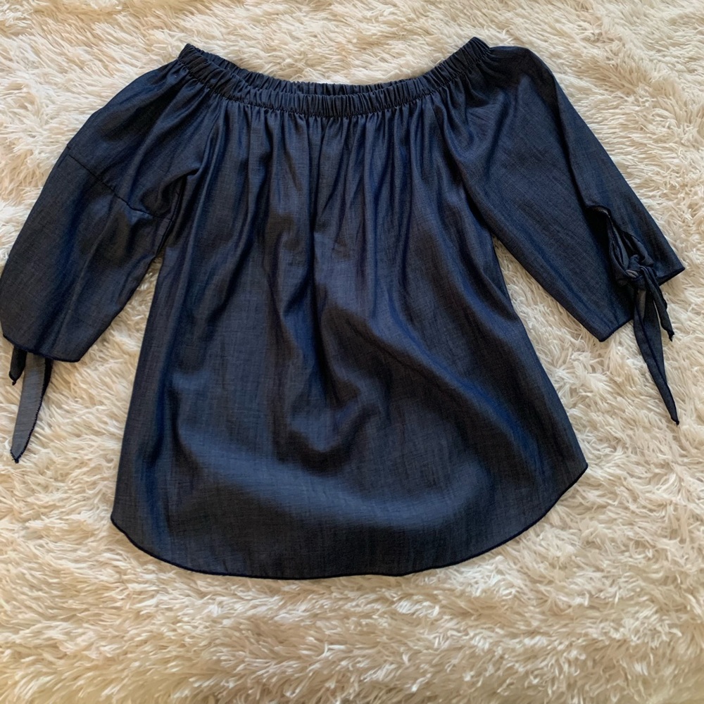 Off the shoulder denim top